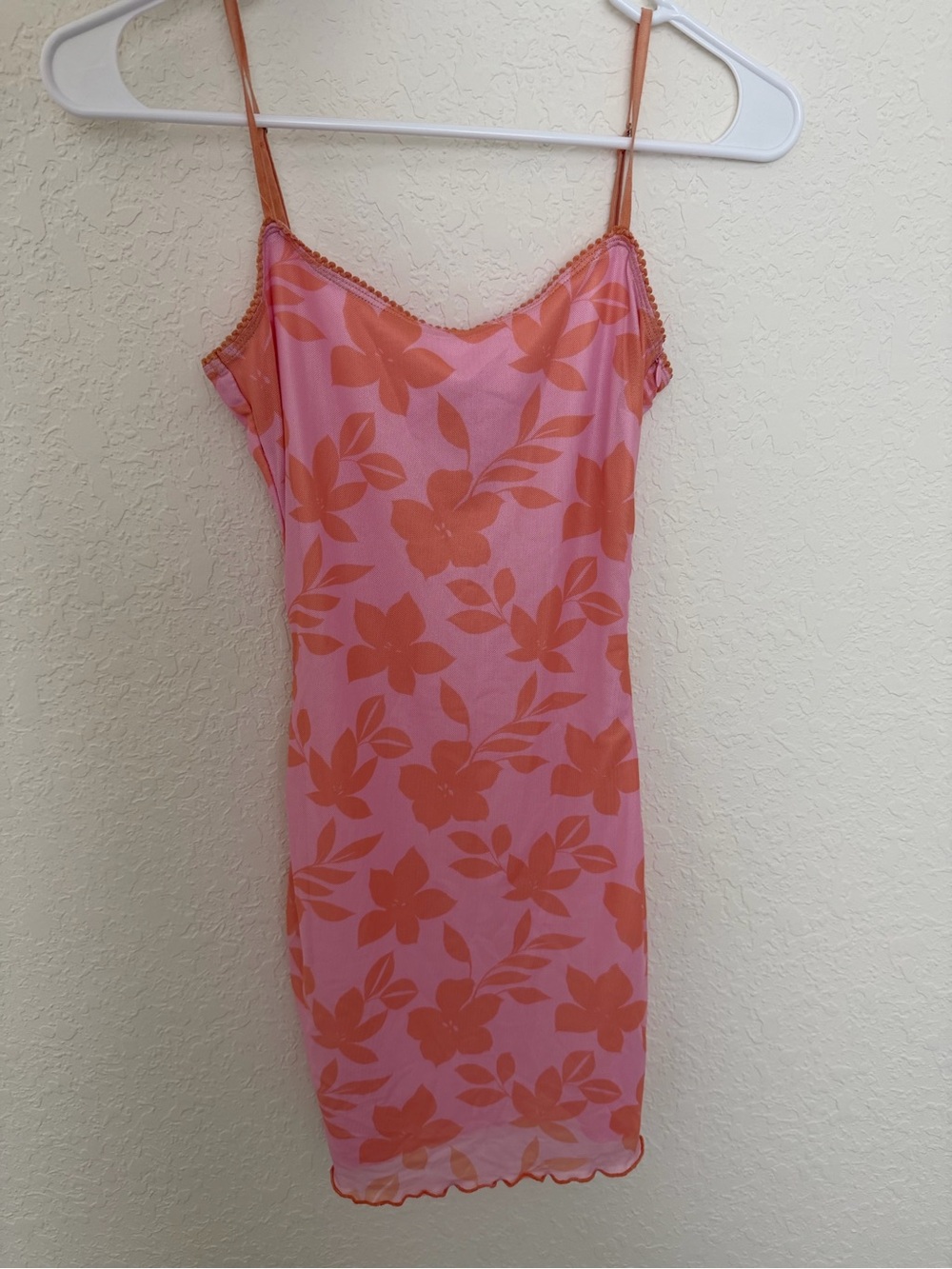 Princess Polly Pink Slip Dress with Orange Floral Print